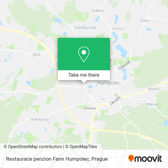 Карта Restaurace penzion Fann Humpolec