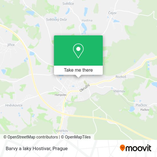 Карта Barvy a laky Hostivar