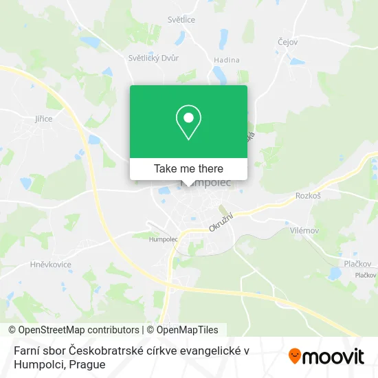 Карта Farní sbor Českobratrské církve evangelické v Humpolci
