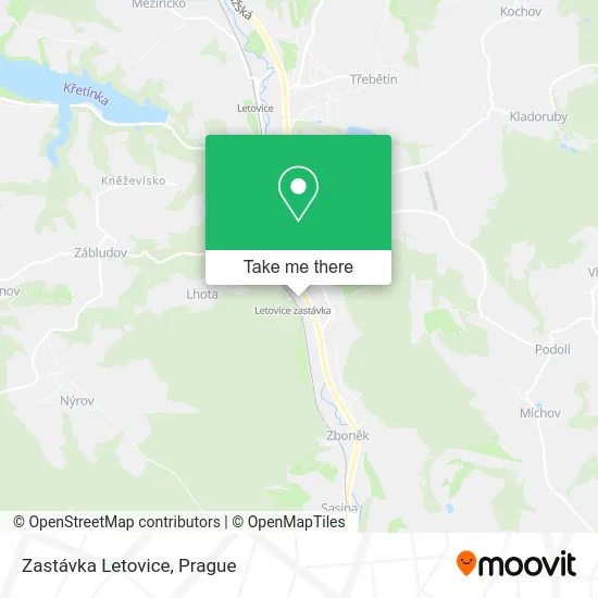 Карта Zastávka Letovice
