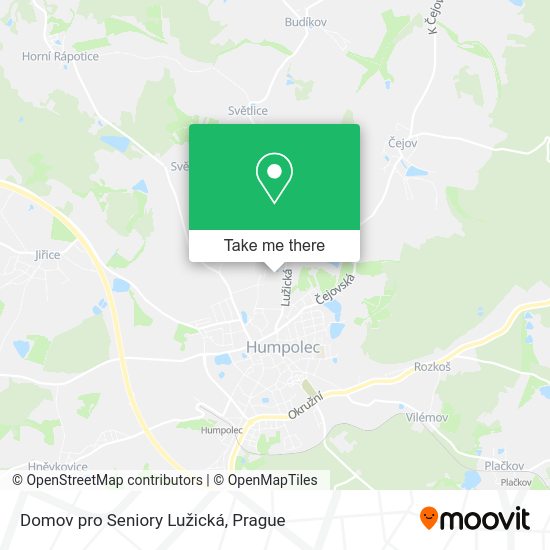 Карта Domov pro Seniory Lužická
