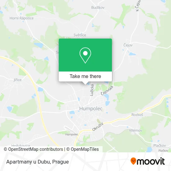 Карта Apartmany u Dubu