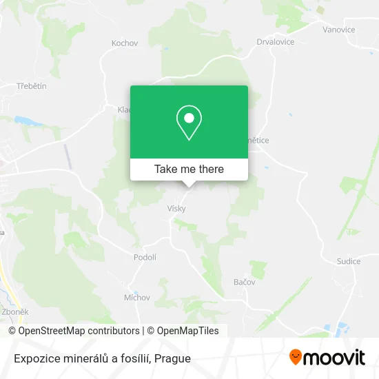 Карта Expozice minerálů a fosílií