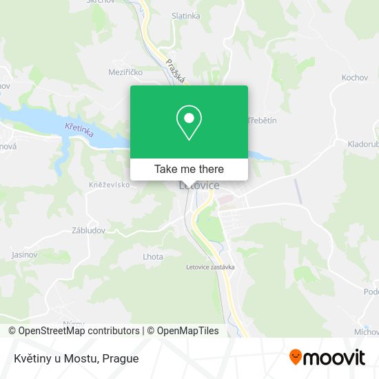 Карта Květiny u Mostu