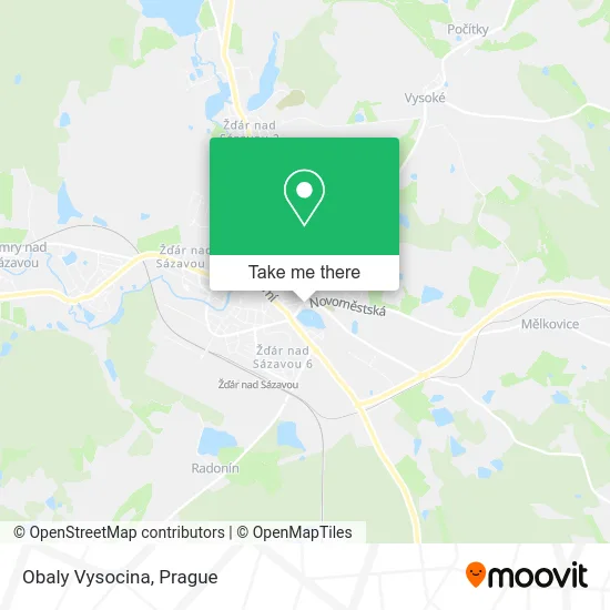 Карта Obaly Vysocina