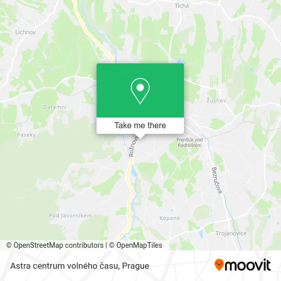 Карта Astra centrum volného času