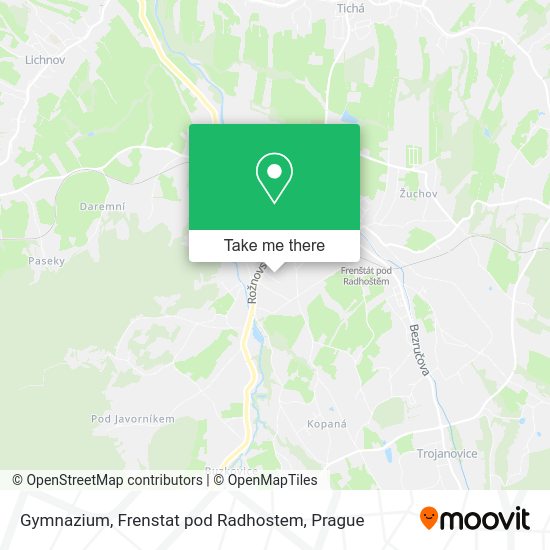 Карта Gymnazium, Frenstat pod Radhostem