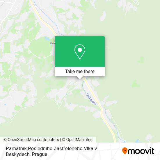 Карта Památník Posledního Zastřeleného Vlka v Beskydech