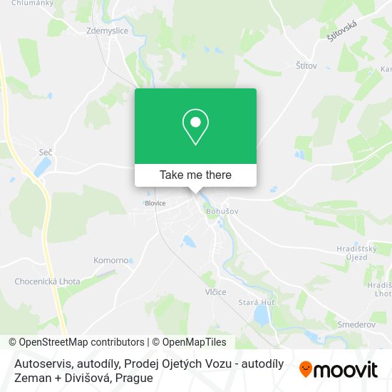 Карта Autoservis, autodíly, Prodej Ojetých Vozu - autodíly Zeman + Divišová