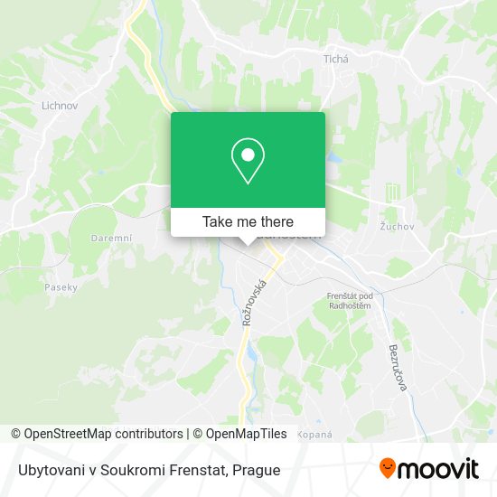 Карта Ubytovani v Soukromi Frenstat