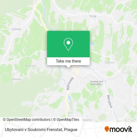 Карта Ubytovani v Soukromi Frenstat
