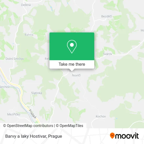 Карта Barvy a laky Hostivar