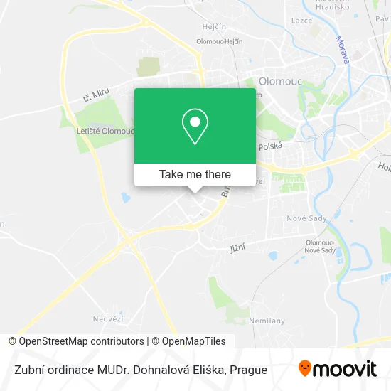 Карта Zubní ordinace MUDr. Dohnalová Eliška