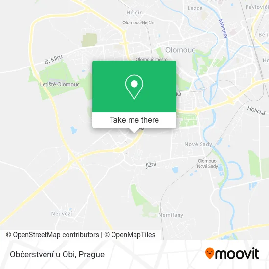 Карта Občerstvení u Obi