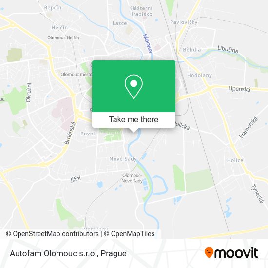 Карта Autofam Olomouc s.r.o.