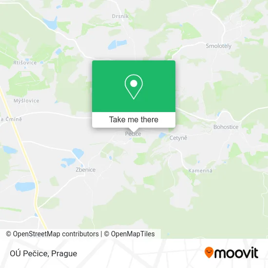 Карта OÚ Pečice