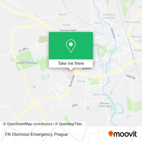 Карта FN Olomouc-Emergency