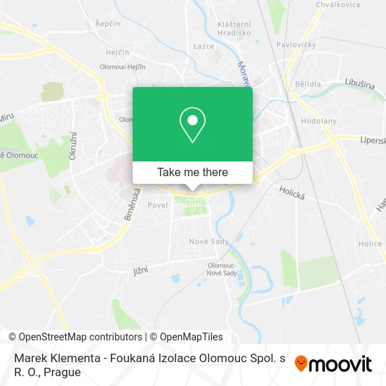 Карта Marek Klementa - Foukaná Izolace Olomouc Spol. s R. O.