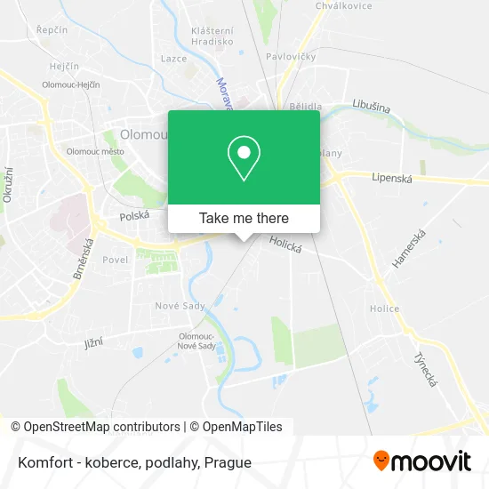 Карта Komfort - koberce, podlahy