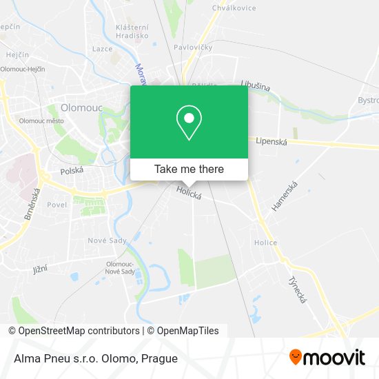 Карта Alma Pneu s.r.o. Olomo