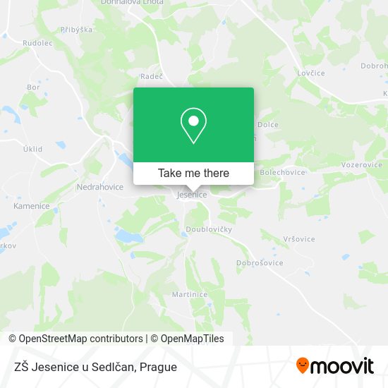 Карта ZŠ Jesenice u Sedlčan