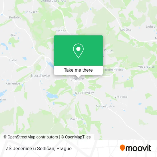 Карта ZŠ Jesenice u Sedlčan