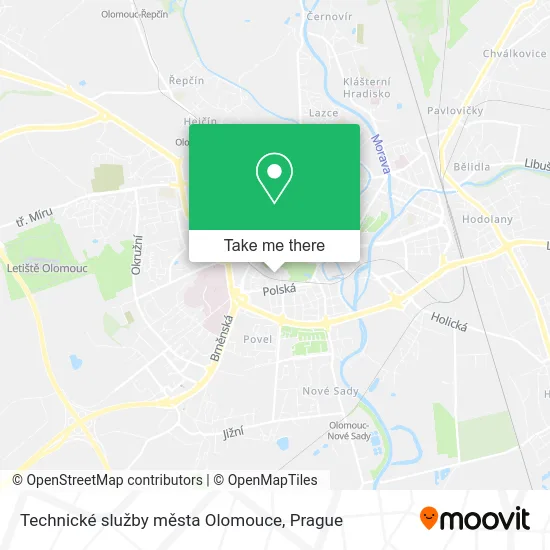 Карта Technické služby města Olomouce