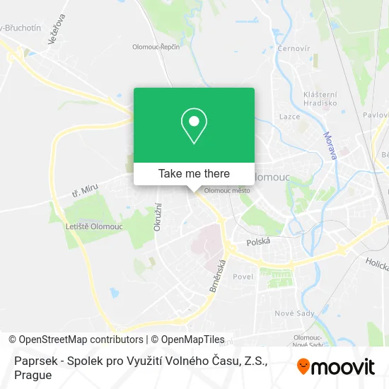 Карта Paprsek - Spolek pro Využití Volného Času, Z.S.