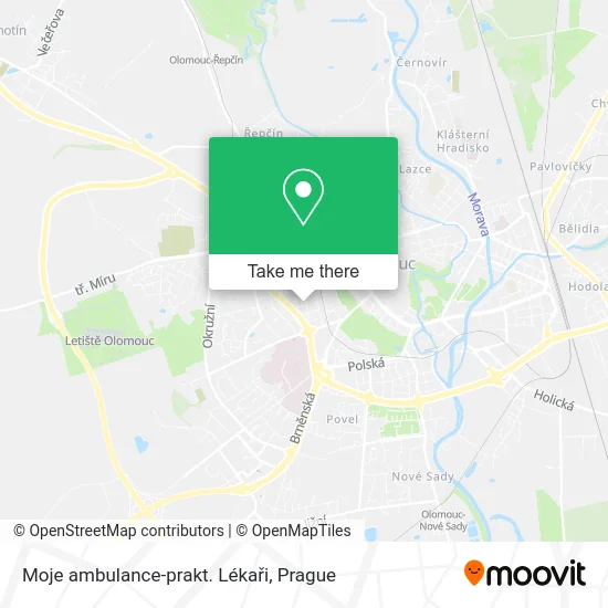 Карта Moje ambulance-prakt. Lékaři
