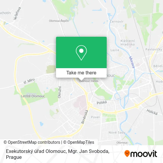 Exekutorský úřad Olomouc, Mgr. Jan Svoboda map
