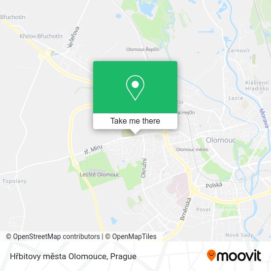 Карта Hřbitovy města Olomouce