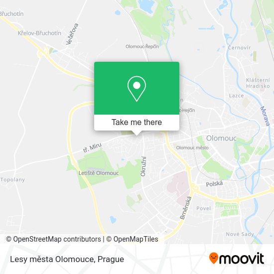 Карта Lesy města Olomouce