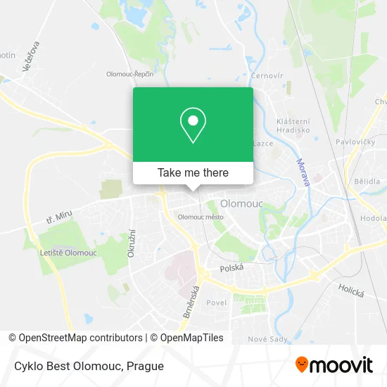 Карта Cyklo Best Olomouc