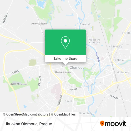 Карта Jkt okna Olomouc