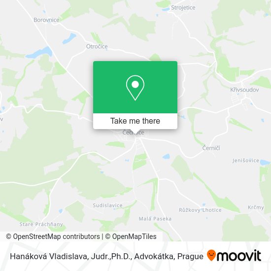 Карта Hanáková Vladislava, Judr.,Ph.D., Advokátka