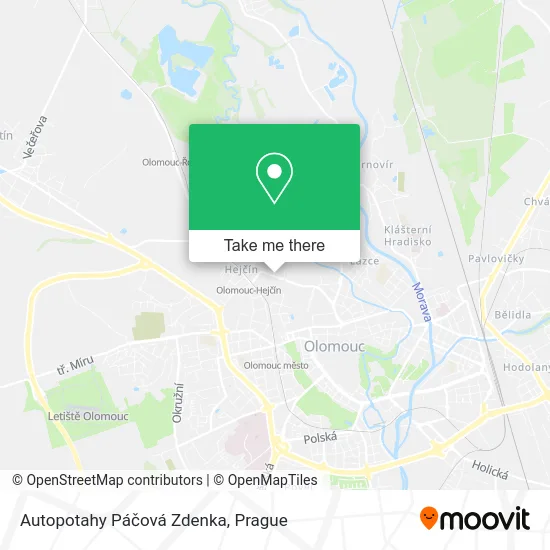 Карта Autopotahy Páčová Zdenka