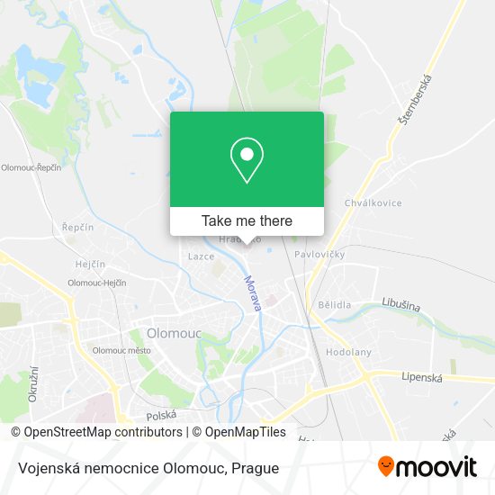Карта Vojenská nemocnice Olomouc