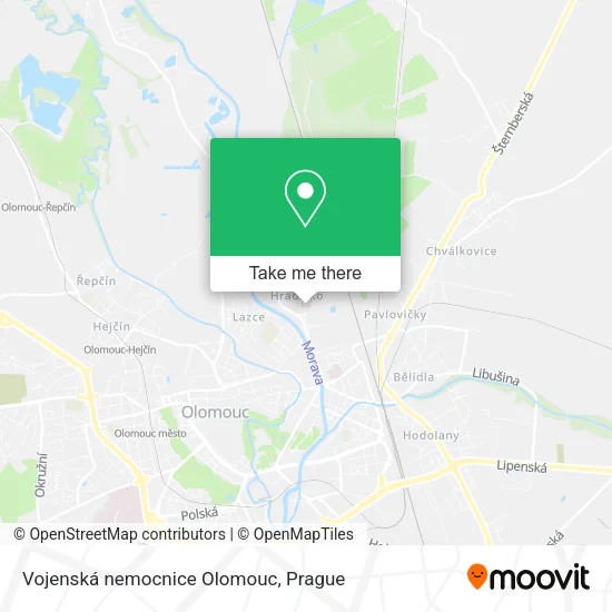 Карта Vojenská nemocnice Olomouc