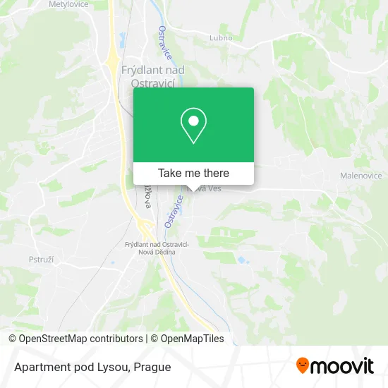 Карта Apartment pod Lysou