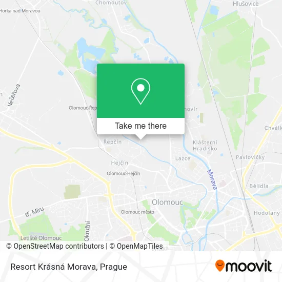 Карта Resort Krásná Morava