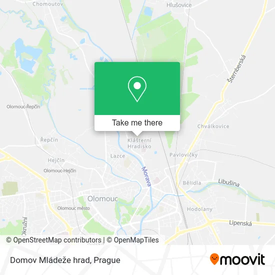 Карта Domov Mládeže hrad