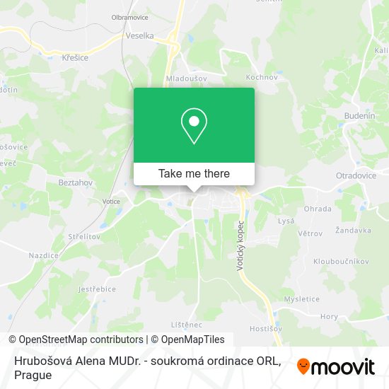 Карта Hrubošová Alena MUDr. - soukromá ordinace ORL