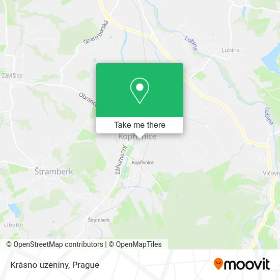 Карта Krásno uzeniny