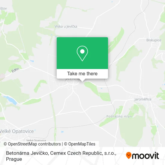 Карта Betonárna Jevíčko, Cemex Czech Republic, s.r.o.