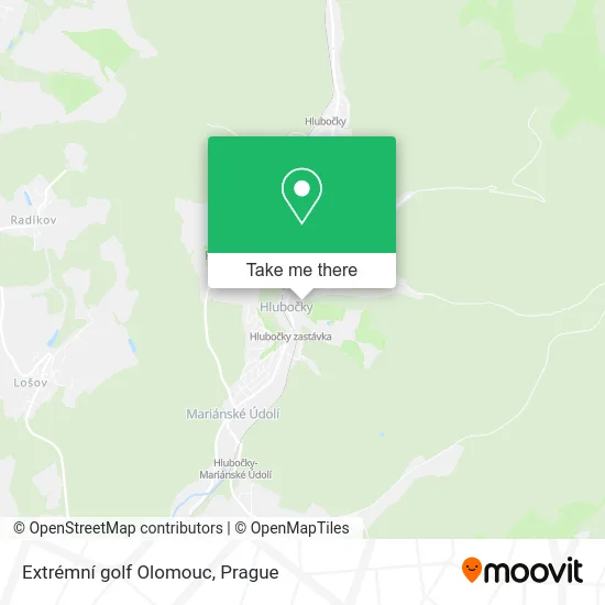 Extrémní golf Olomouc map