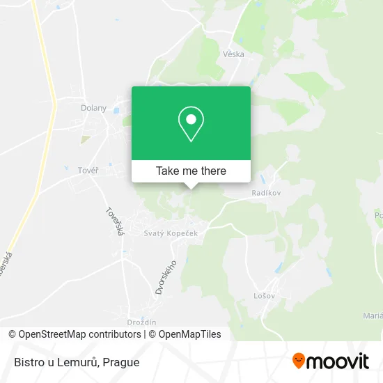Карта Bistro u Lemurů