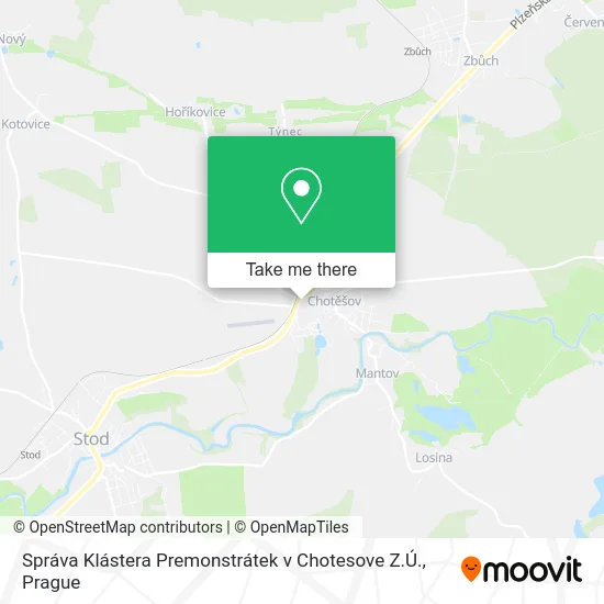 Карта Správa Klástera Premonstrátek v Chotesove Z.Ú.