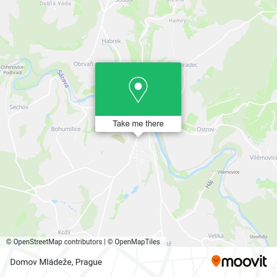 Карта Domov Mládeže