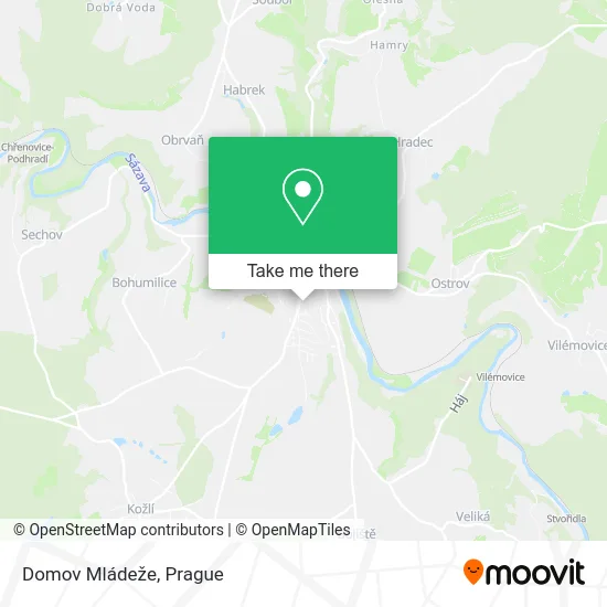 Карта Domov Mládeže