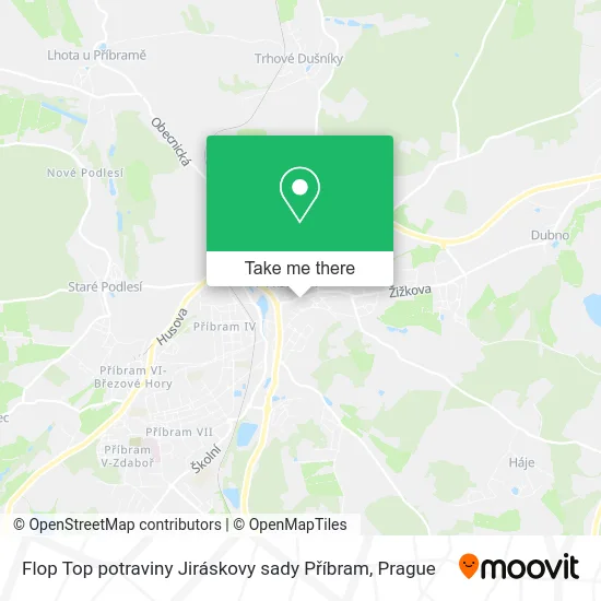 Flop Top potraviny Jiráskovy sady Příbram map